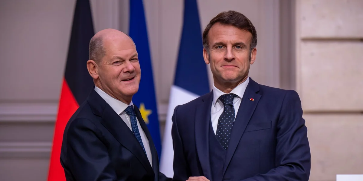 Olaf Scholz an Emmanuel Macron | © picture alliance/dpa | Michael Kappeler