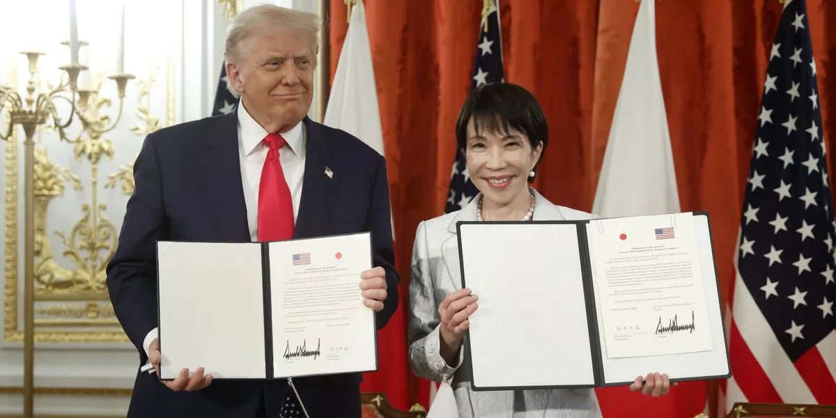 Neien Accord tëschent den USA a Japan soll Sécherheetsallianz stäerken | © EPA/KIYOSHI OTA / BLOOMBERG POOL