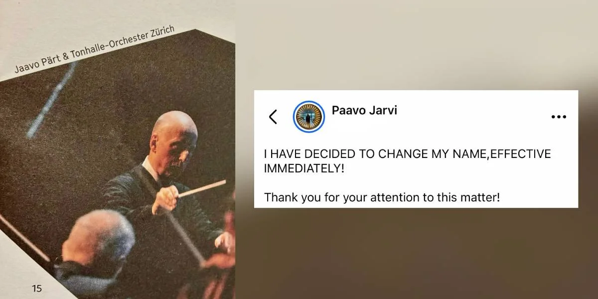 Aus Paavo Järvi gëtt Jaavo Pärt?? | © Quell: Paavo Järvi / Facebook